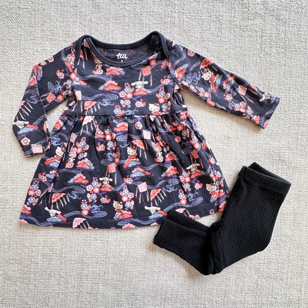 Tea Collection x Hello Kitty Dress & Leggings Bundle VGUC 3-6mo